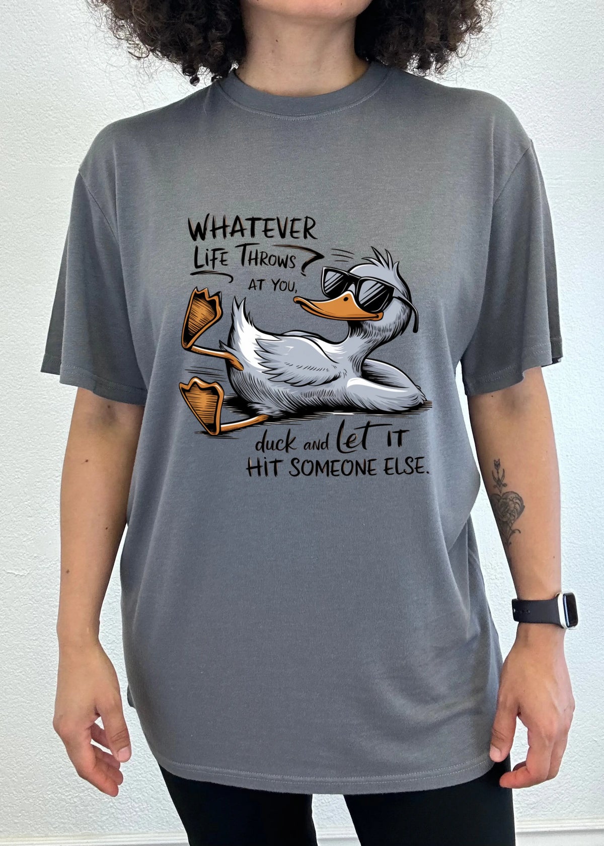 Whatever Life Throws at You Funny Unisex Bamboo/Cotton Graphic T-Shirt Spun Bamboo