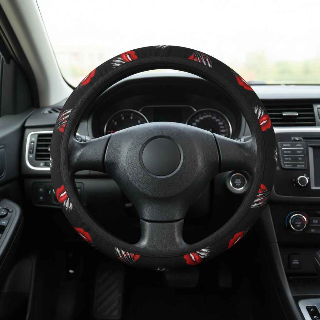 Kiss & Claw Steering Wheel Cover – Sassy Red Lip Grip Cover EpiAl's Shop