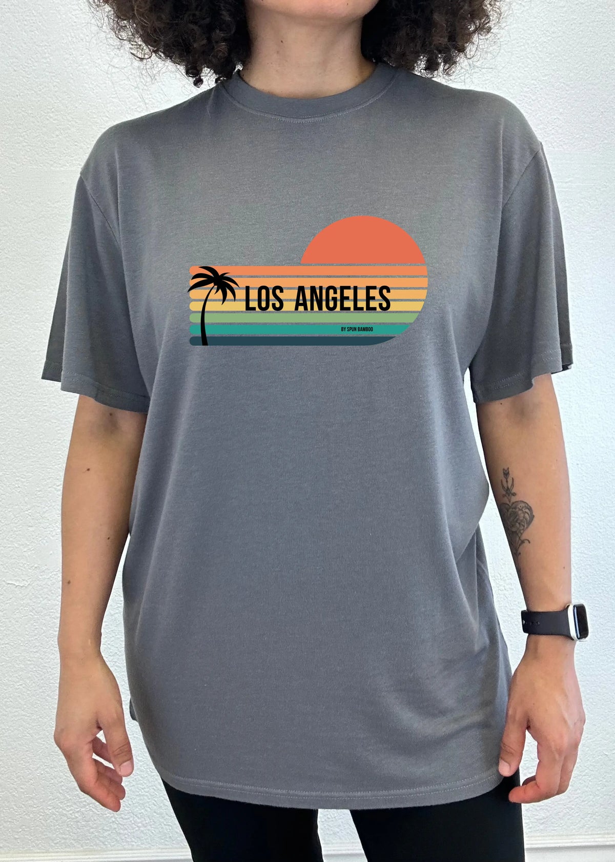 Los Angeles Spun Bamboo Unisex Bamboo Viscose/Organic Cotton Short Sleeve Graphic T-Shirt Spun Bamboo