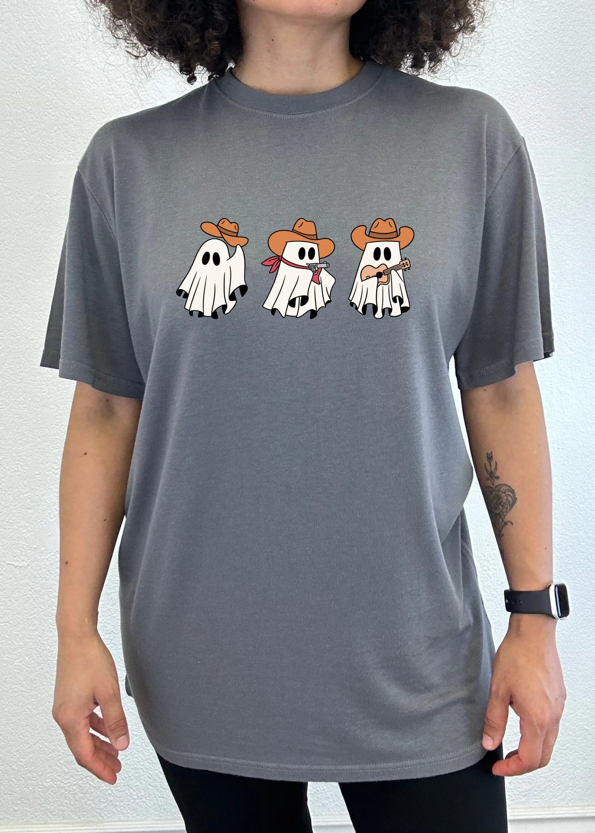 Cowboy Ghosts Unisex Bamboo Viscose/Organic Cotton Short Sleeve Graphic T-Shirt Spun Bamboo