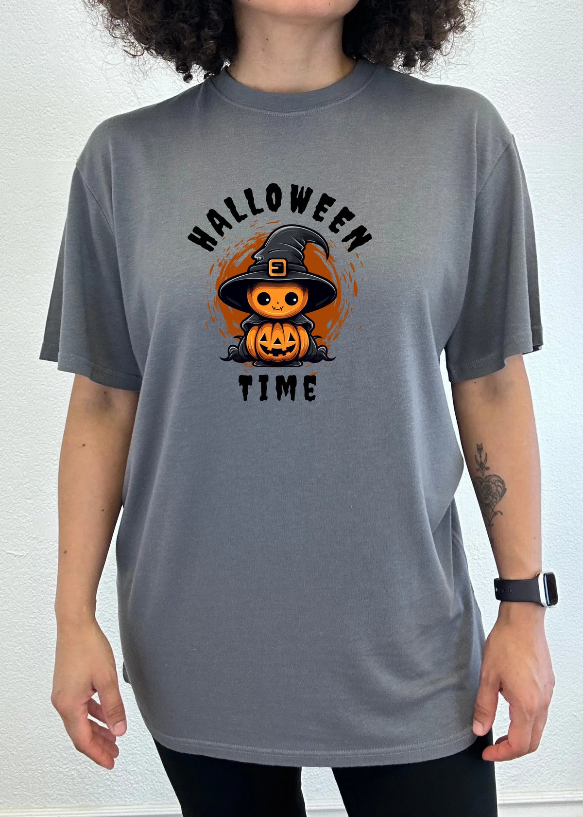 Halloween Time Unisex Bamboo Viscose/Organic Cotton Short Sleeve Graphic T-Shirt Spun Bamboo