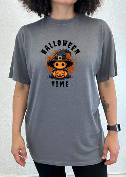 Halloween Time Unisex Bamboo Viscose/Organic Cotton Short Sleeve Graphic T-Shirt Spun Bamboo