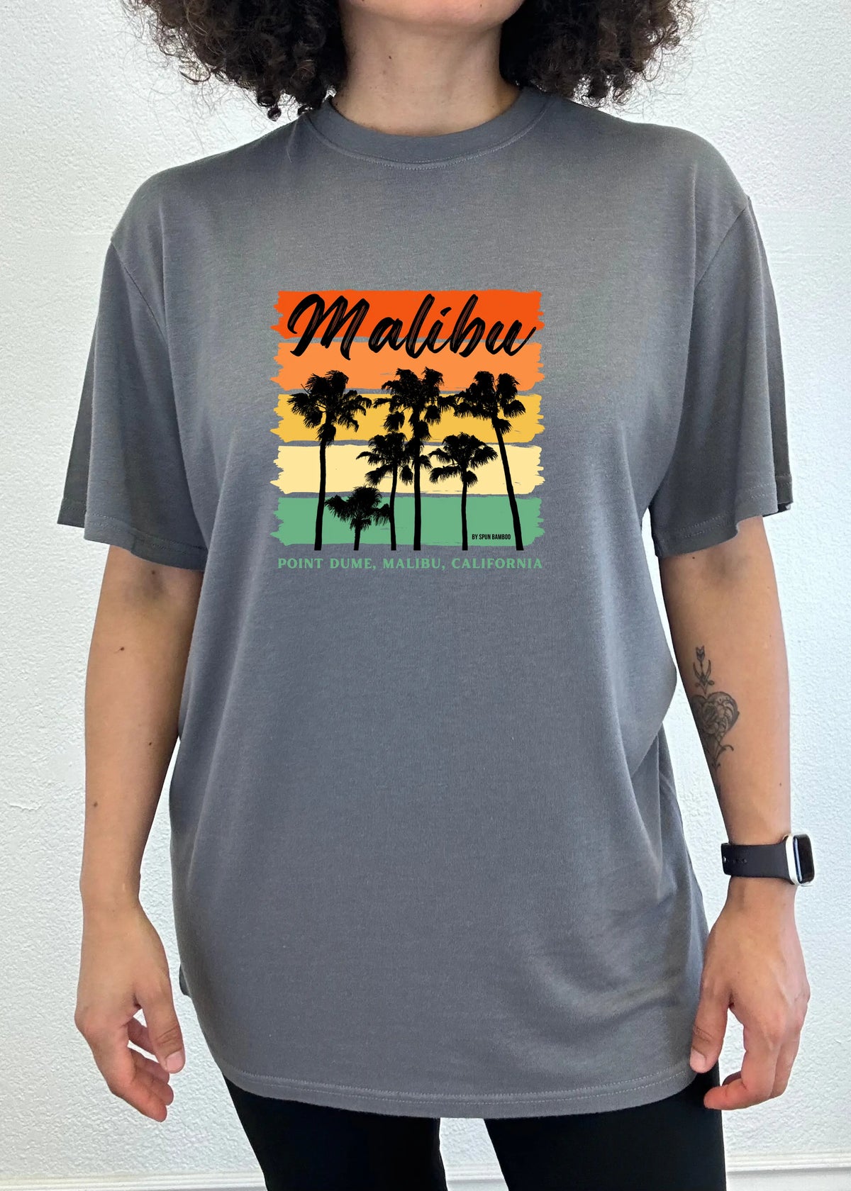 Malibu Unisex Bamboo Viscose/Organic Cotton Short Sleeve Graphic T-Shirt Spun Bamboo