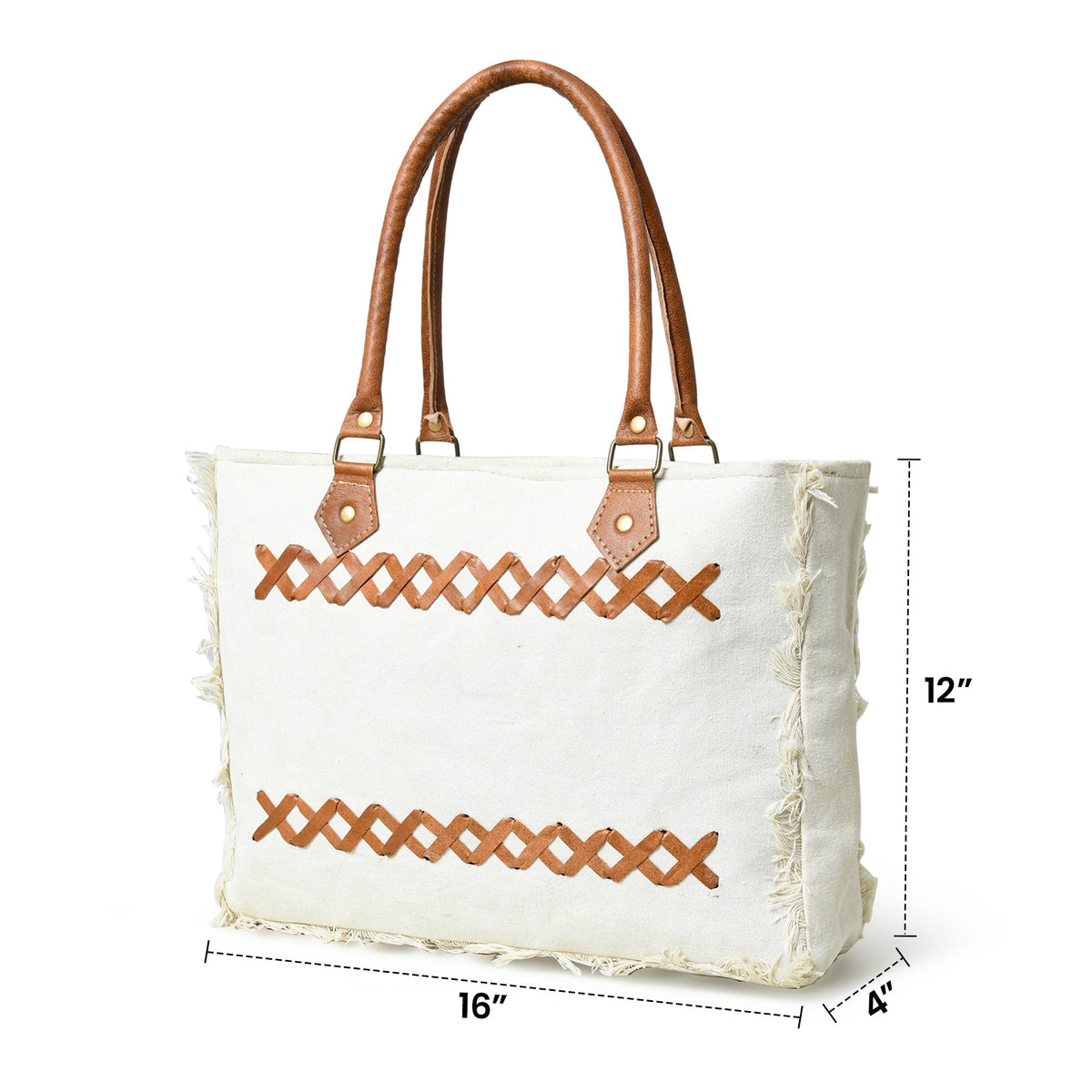 Urban Zigzag Canvas Shopper's Tote Classy Leather Bags