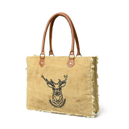 Nordic Charm Canvas Shoulder Tote Bag Classy Leather Bags