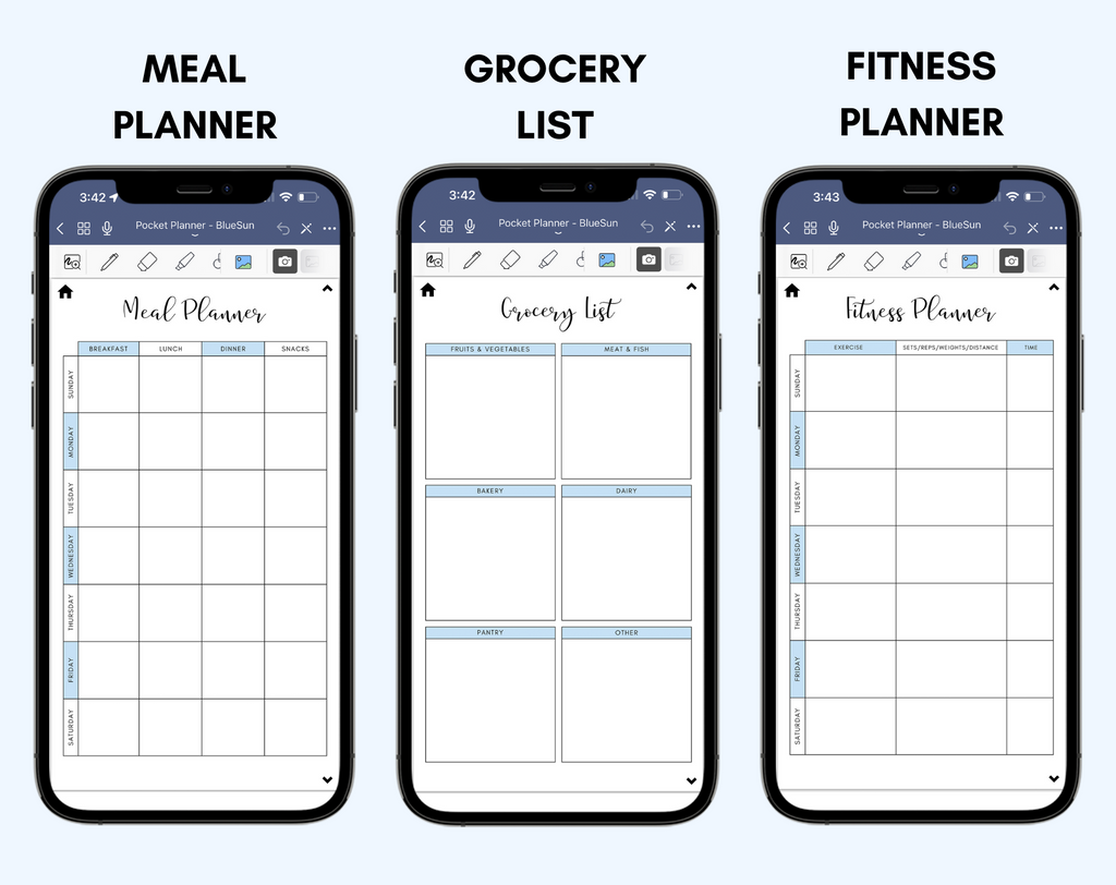 Digital Phone Planner Blue Jessica Autumn