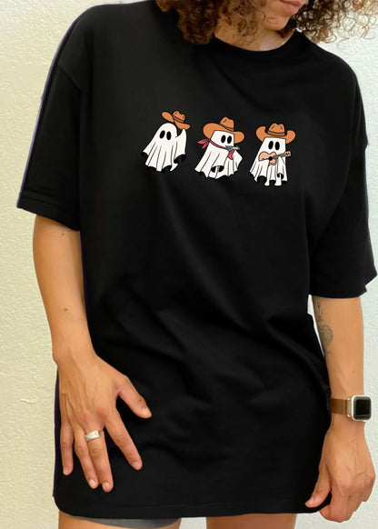 Cowboy Ghosts Unisex Bamboo Viscose/Organic Cotton Short Sleeve Graphic T-Shirt Spun Bamboo