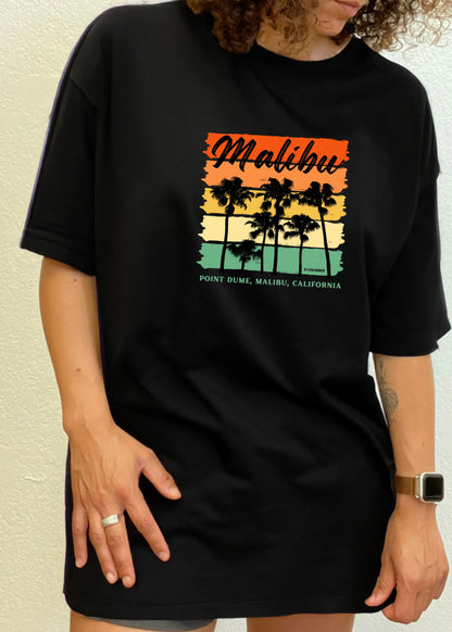 Malibu Unisex Bamboo Viscose/Organic Cotton Short Sleeve Graphic T-Shirt Spun Bamboo