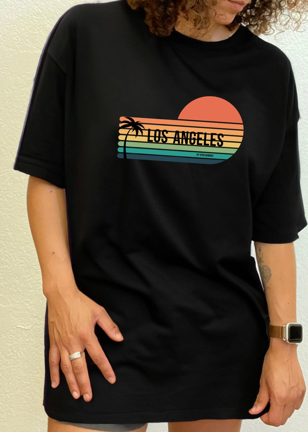 Los Angeles Spun Bamboo Unisex Bamboo Viscose/Organic Cotton Short Sleeve Graphic T-Shirt Spun Bamboo