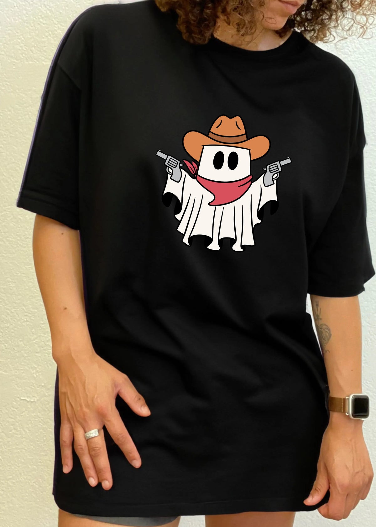 Cowboy Ghost Unisex Bamboo Viscose/Organic Cotton Short Sleeve Graphic T-Shirt Spun Bamboo
