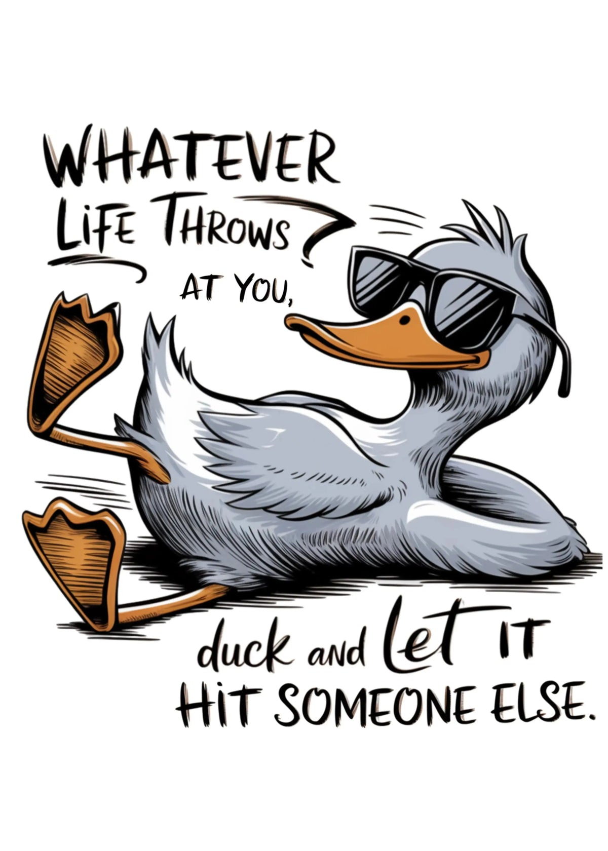 Whatever Life Throws at You Funny Unisex Bamboo/Cotton Graphic T-Shirt Spun Bamboo