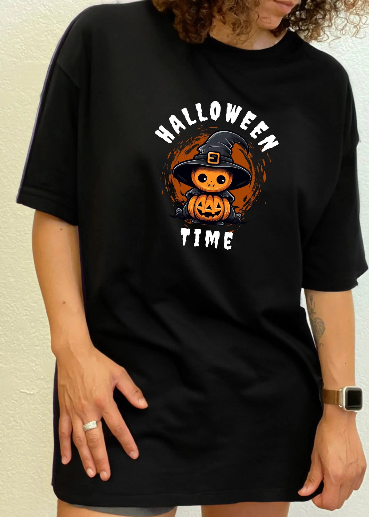 Halloween Time Unisex Bamboo Viscose/Organic Cotton Short Sleeve Graphic T-Shirt Spun Bamboo