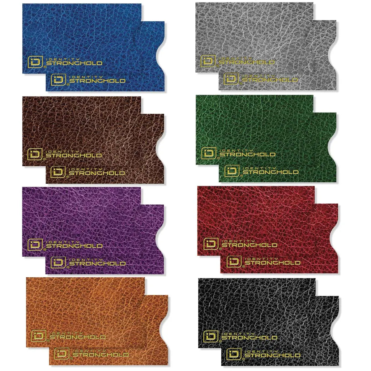 RFID Blocking Credit Card Sleeves - Leather Look 16 Pack ID Stronghold