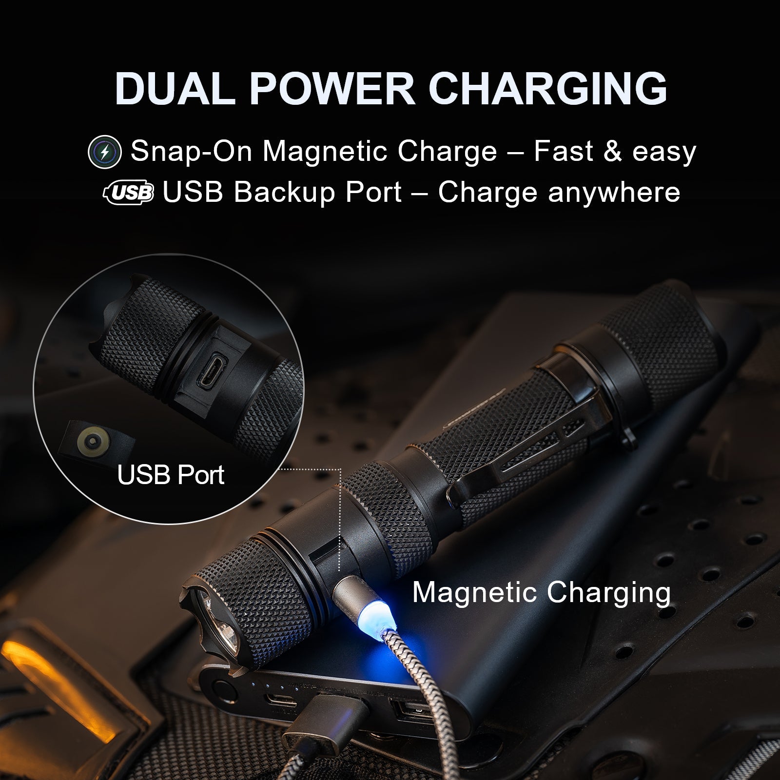 E9R GEN4 - 2,550 Lumen Tactical EDC Flashlight Powertac