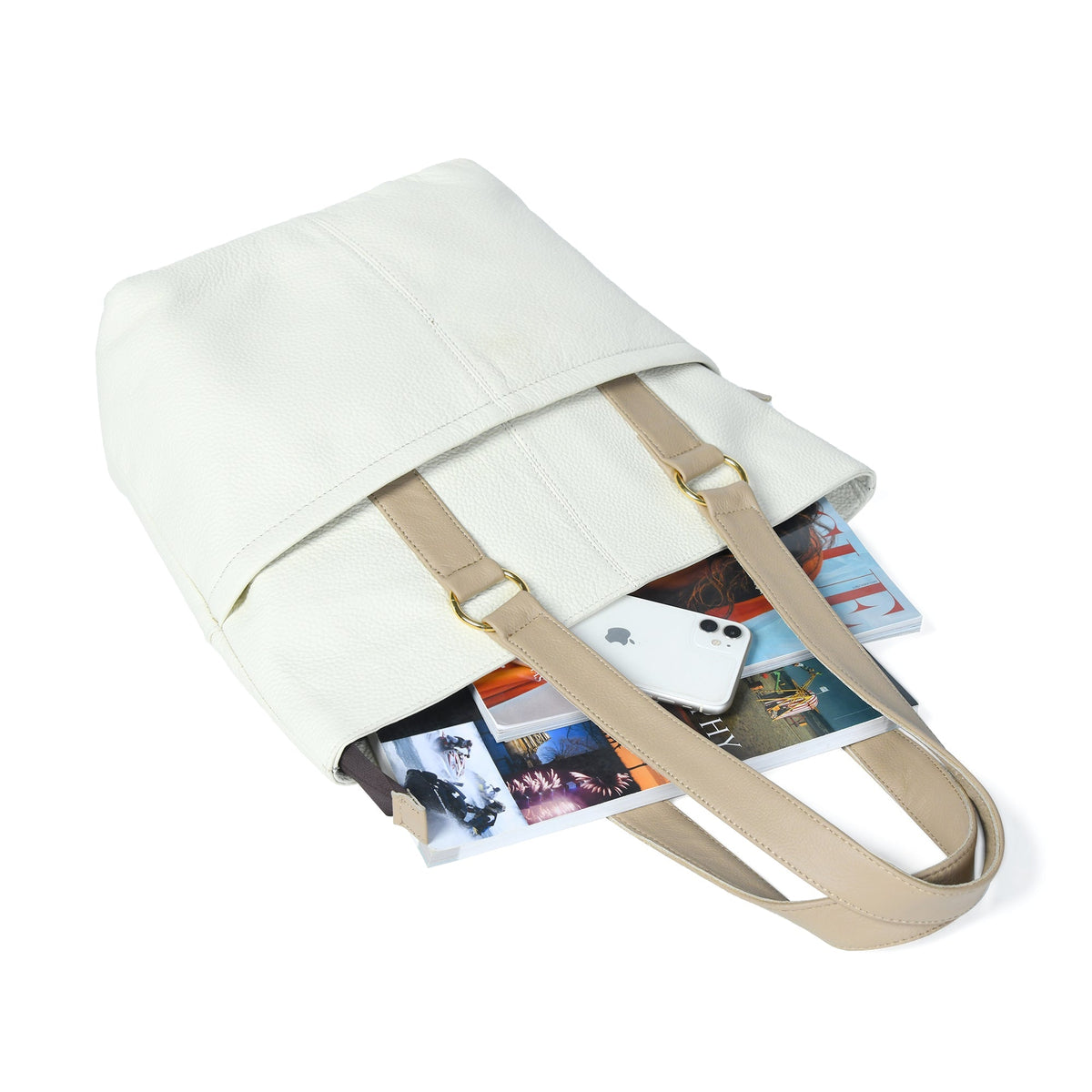 The Ivory Leather Tote Classy Leather Bags