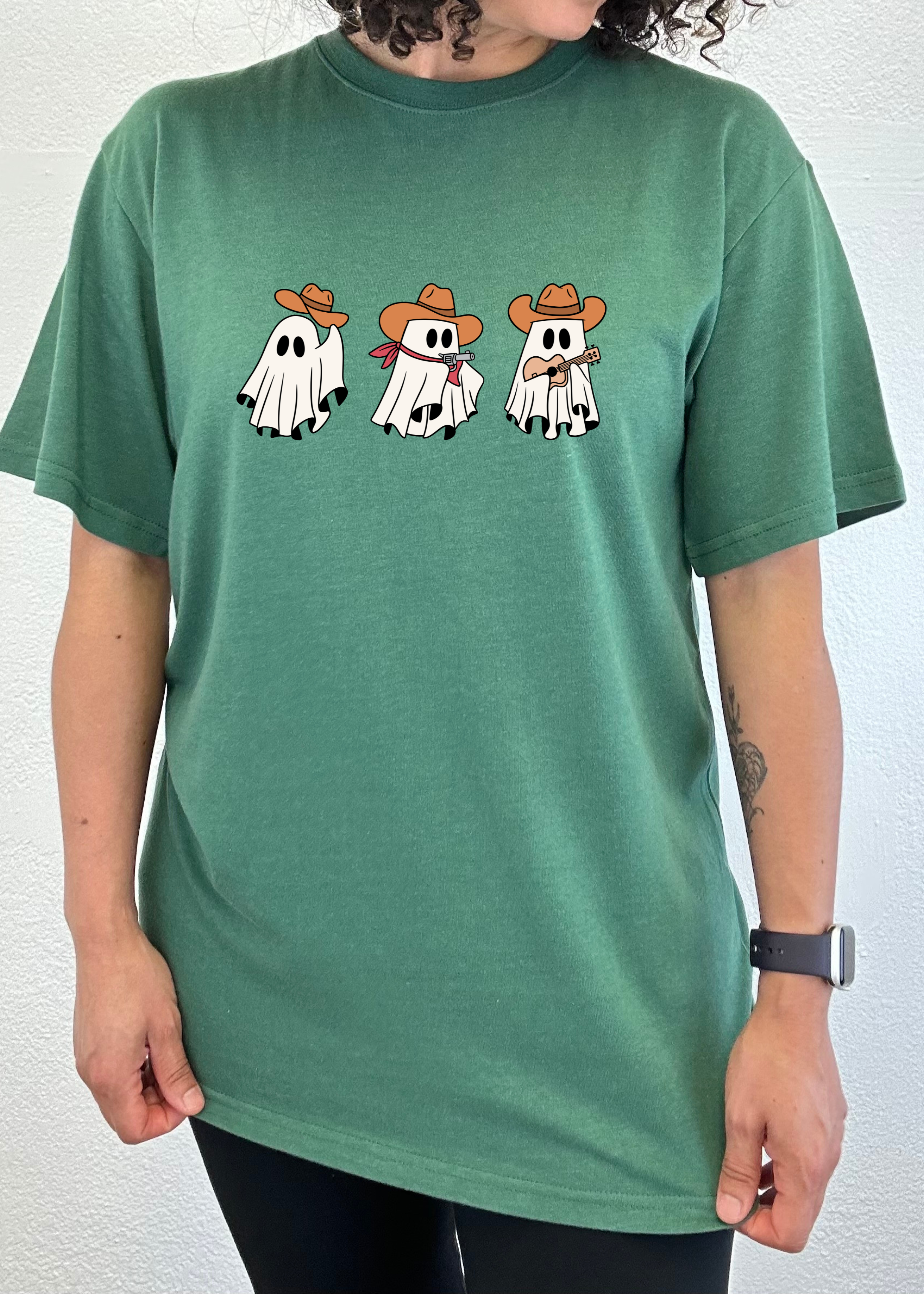 Cowboy Ghosts Unisex Bamboo Viscose/Organic Cotton Short Sleeve Graphic T-Shirt Spun Bamboo