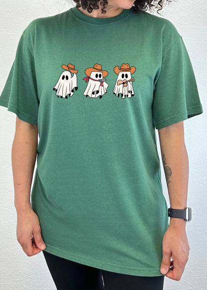 Cowboy Ghosts Unisex Bamboo Viscose/Organic Cotton Short Sleeve Graphic T-Shirt Spun Bamboo