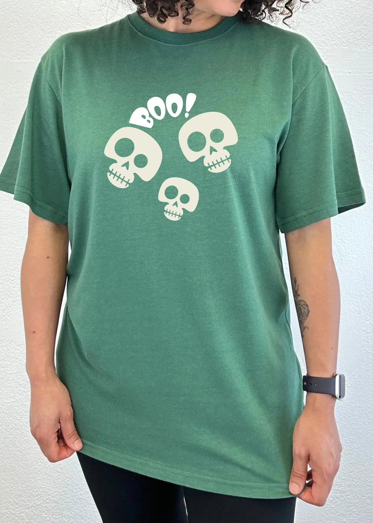 Halloween Boo Unisex Bamboo Viscose/Organic Cotton Short Sleeve Graphic T-Shirt Spun Bamboo