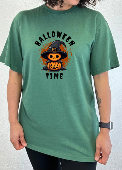 Halloween Time Unisex Bamboo Viscose/Organic Cotton Short Sleeve Graphic T-Shirt Spun Bamboo
