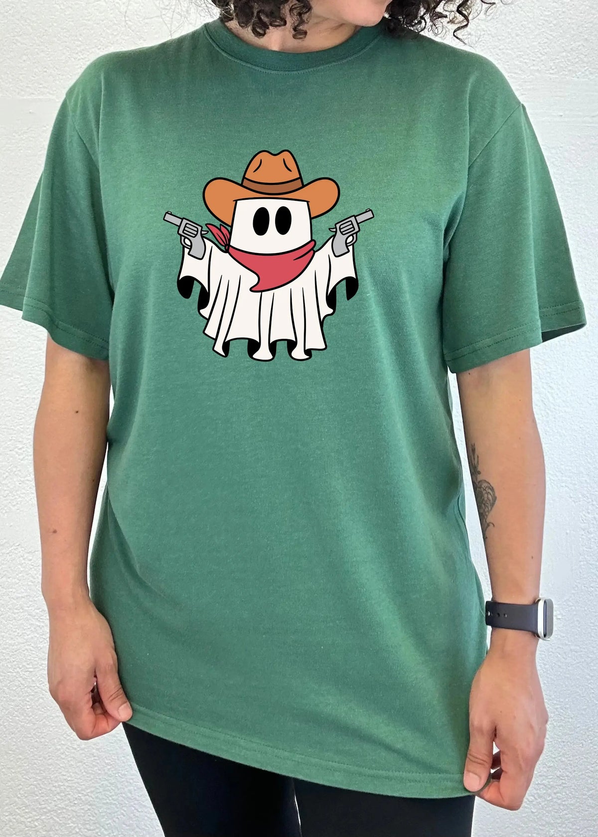 Cowboy Ghost Unisex Bamboo Viscose/Organic Cotton Short Sleeve Graphic T-Shirt Spun Bamboo