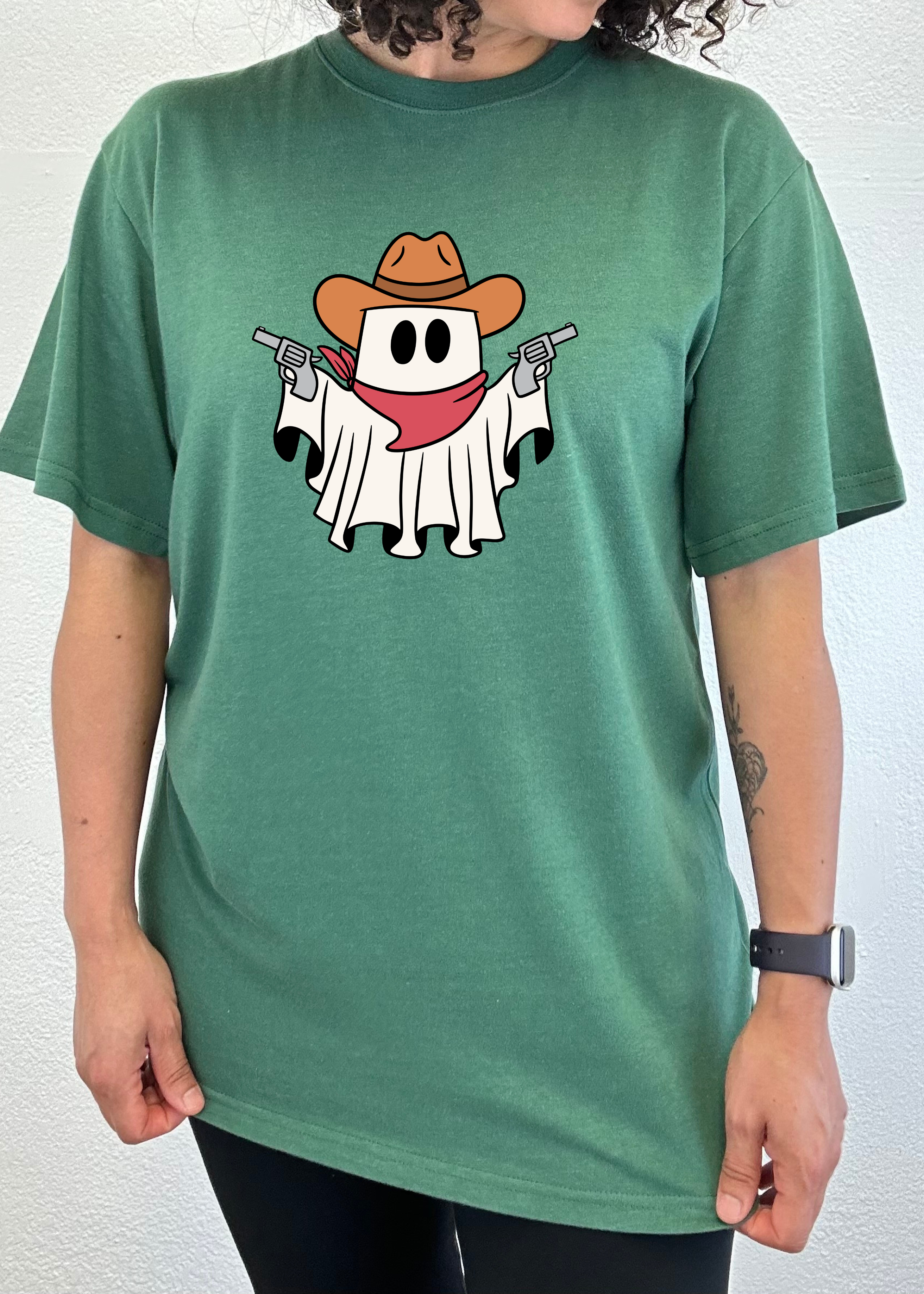 Cowboy Ghost Unisex Bamboo Viscose/Organic Cotton Short Sleeve Graphic T-Shirt Spun Bamboo