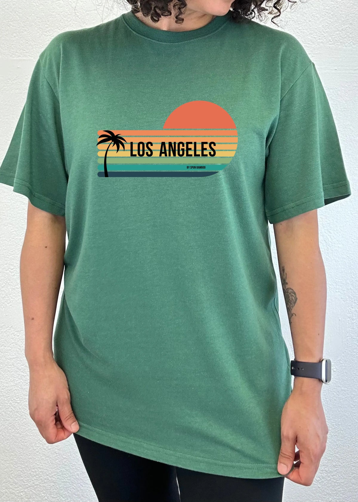 Los Angeles Spun Bamboo Unisex Bamboo Viscose/Organic Cotton Short Sleeve Graphic T-Shirt Spun Bamboo
