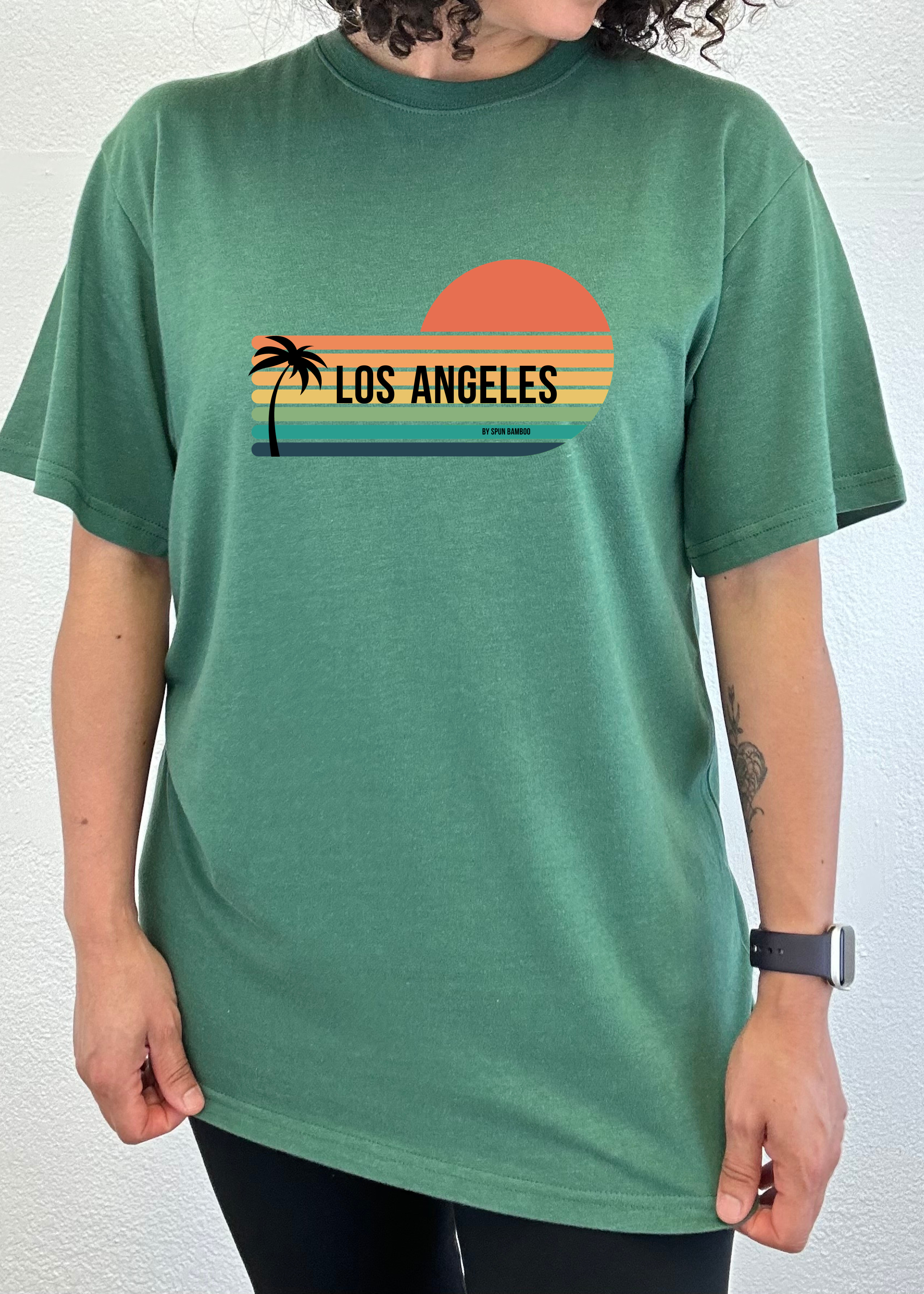 Los Angeles Spun Bamboo Unisex Bamboo Viscose/Organic Cotton Short Sleeve Graphic T-Shirt Spun Bamboo
