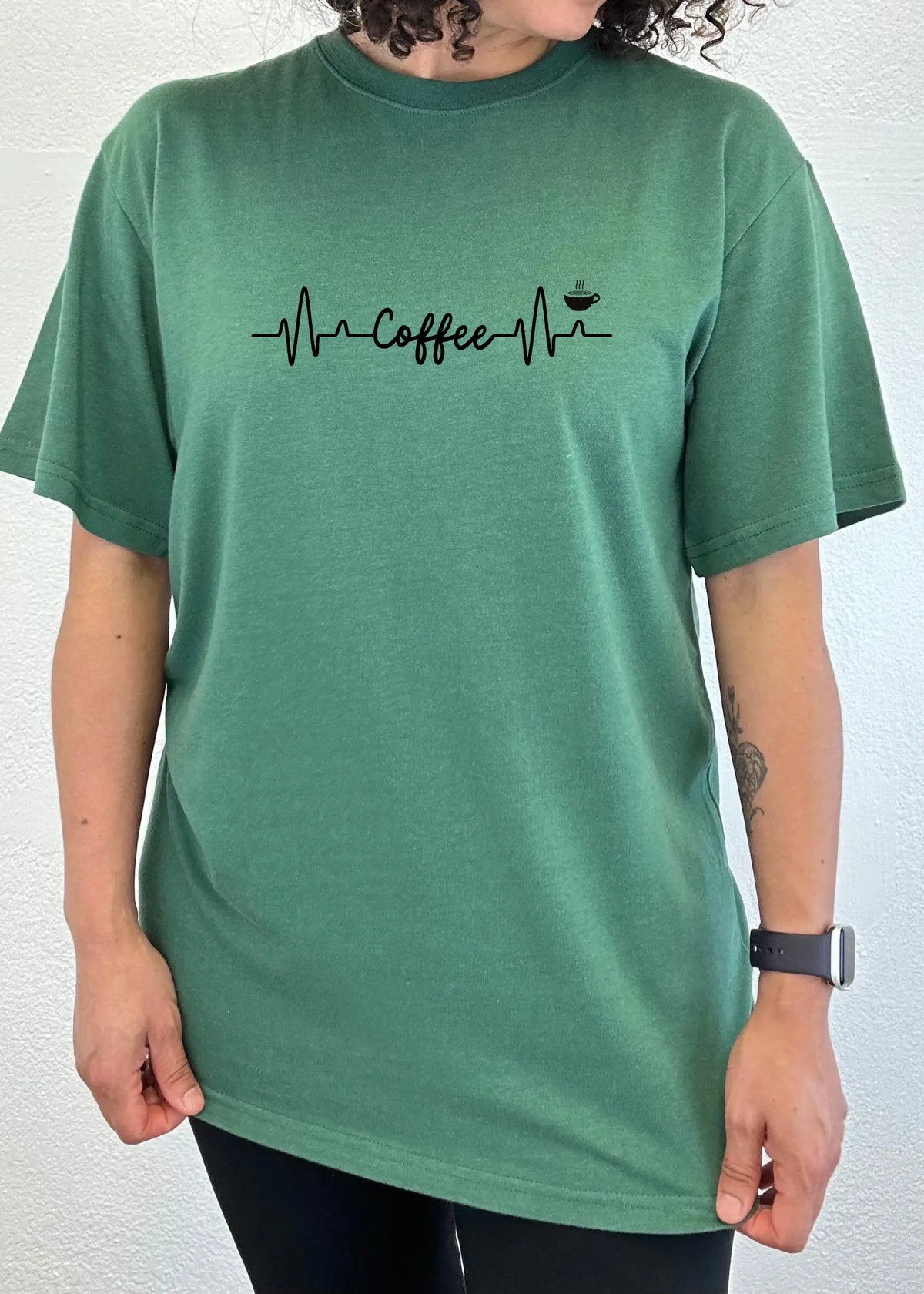 Heartbeat Coffee Unisex Bamboo/Cotton Graphic T-Shirt Spun Bamboo