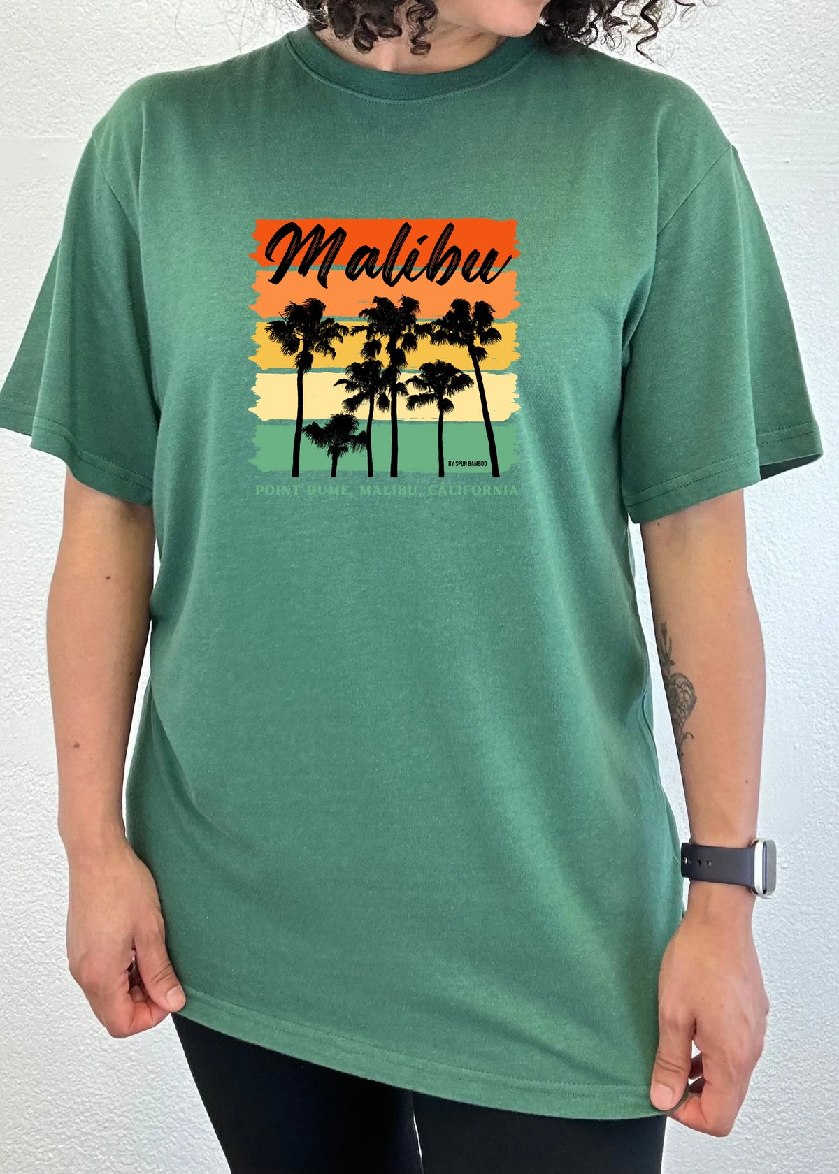 Malibu Unisex Bamboo Viscose/Organic Cotton Short Sleeve Graphic T-Shirt Spun Bamboo