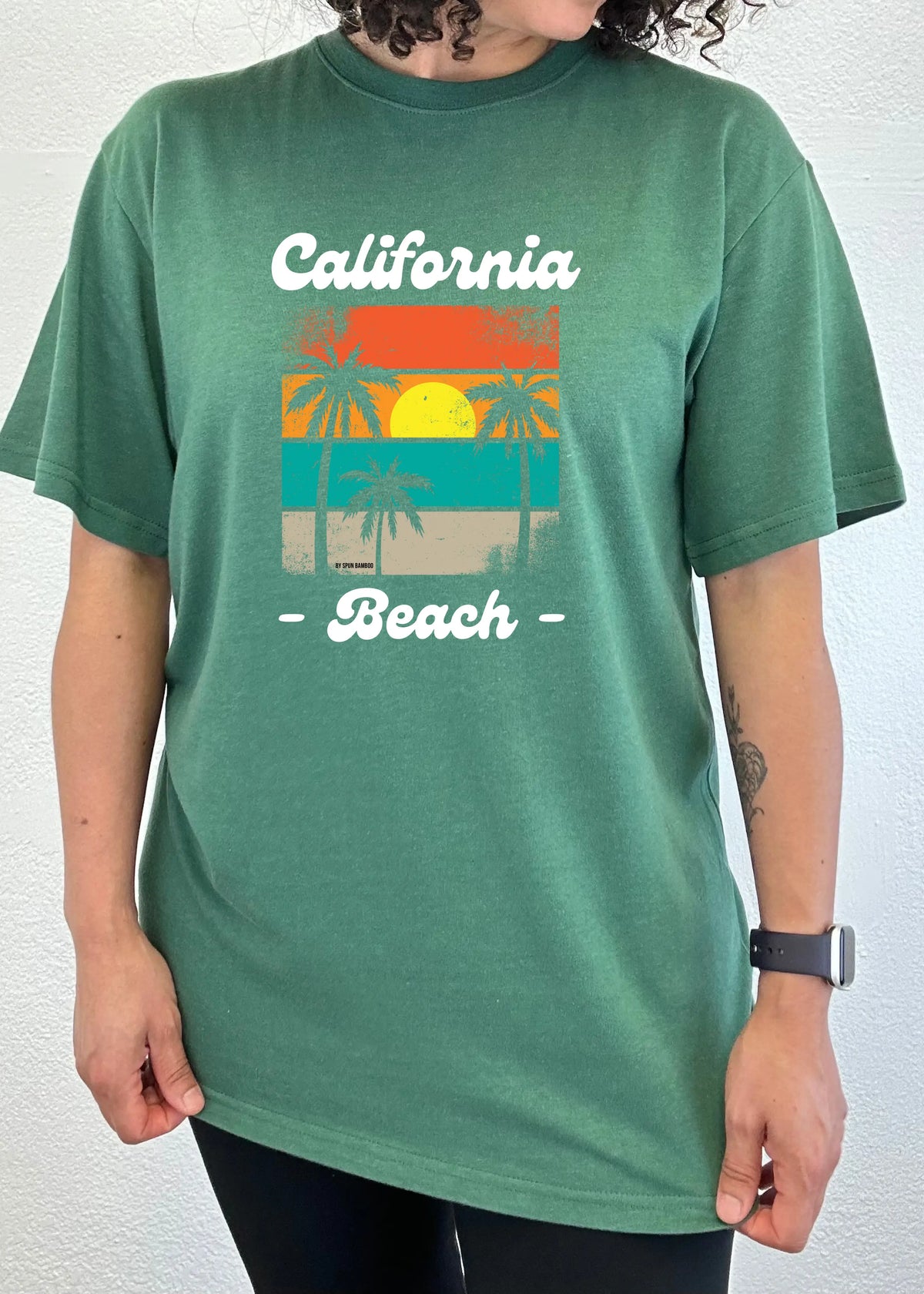 California Beach Unisex Bamboo Viscose/Organic Cotton Short Sleeve Graphic T-Shirt Spun Bamboo