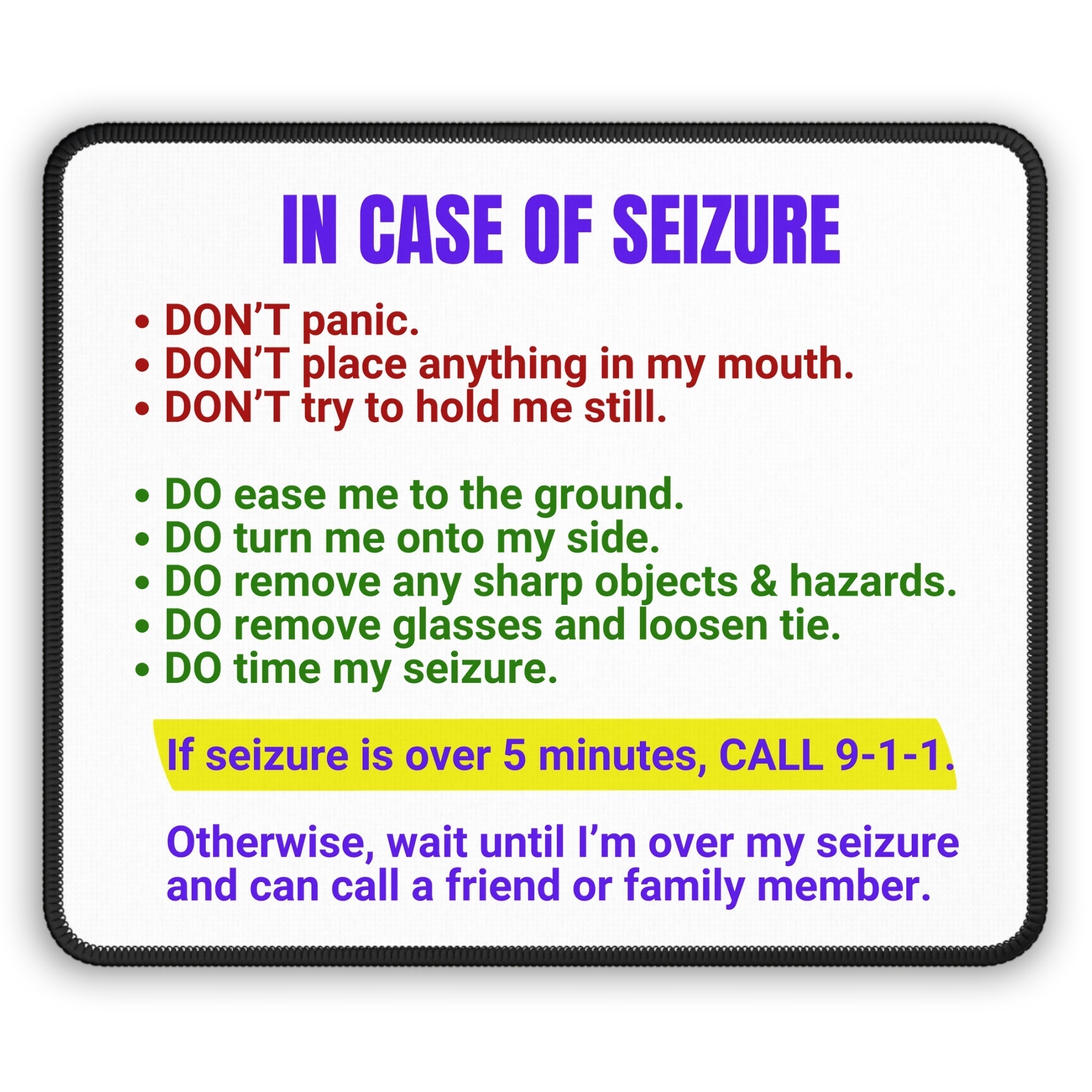 In Case of Seizure Gaming Mouse Pad EpiAl's Shop