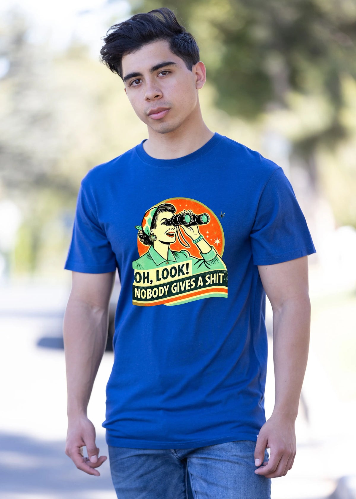 Funny Retro Woman Unisex Bamboo/Cotton Graphic T-Shirt Spun Bamboo