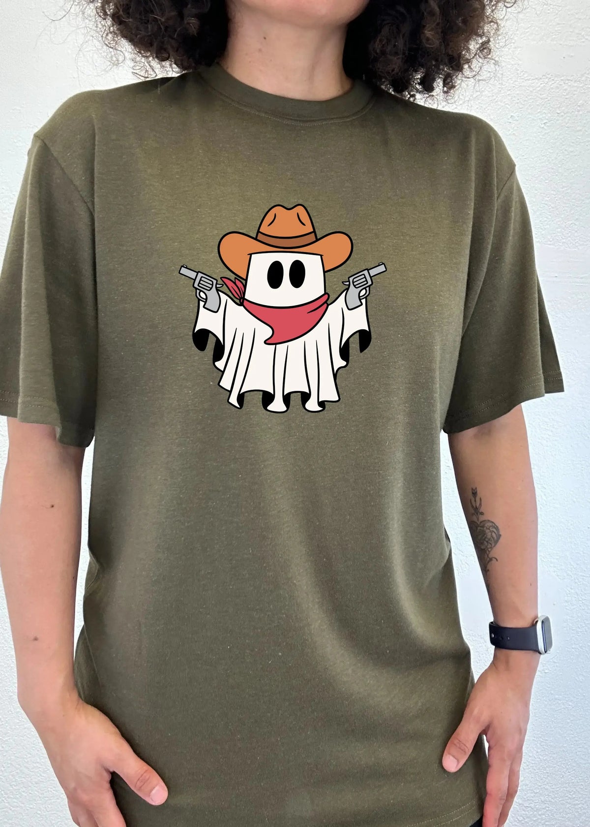 Cowboy Ghost Unisex Bamboo Viscose/Organic Cotton Short Sleeve Graphic T-Shirt Spun Bamboo