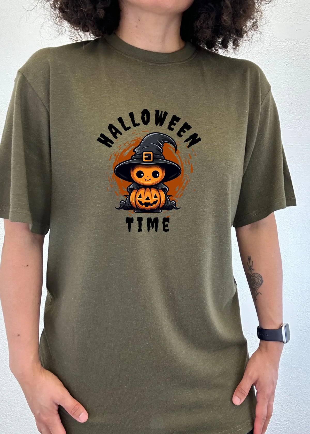 Halloween Time Unisex Bamboo Viscose/Organic Cotton Short Sleeve Graphic T-Shirt Spun Bamboo
