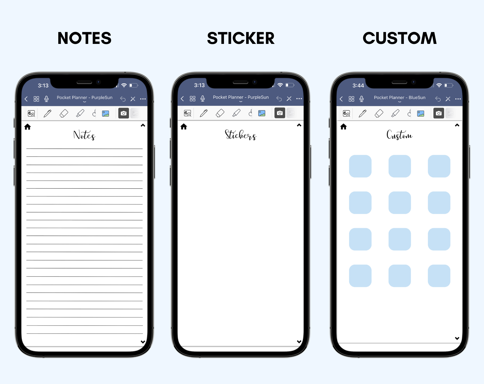 Digital Phone Planner Blue Jessica Autumn