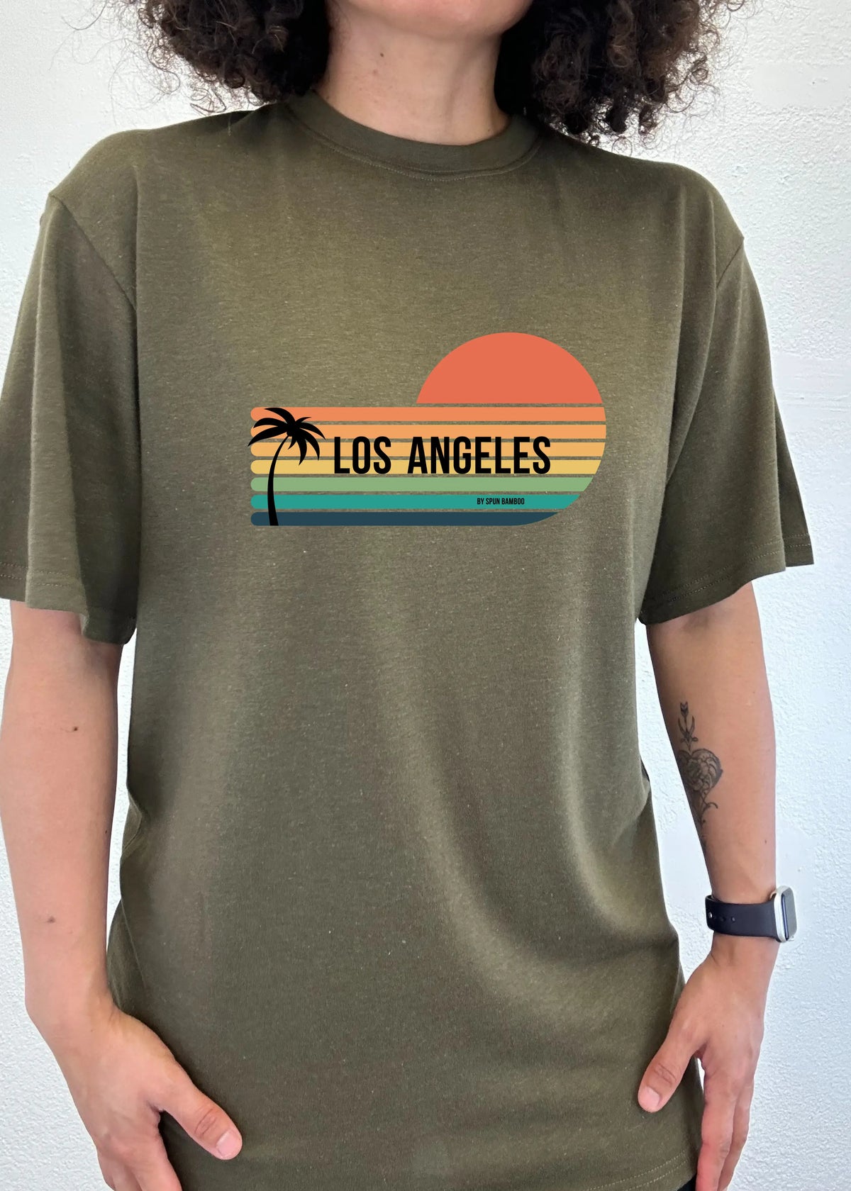 Los Angeles Spun Bamboo Unisex Bamboo Viscose/Organic Cotton Short Sleeve Graphic T-Shirt Spun Bamboo