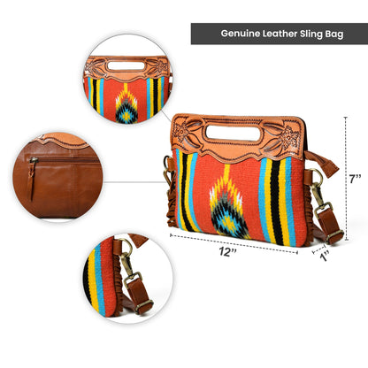 Western Leather Clutch Tooling Purse Classy Leather Bags