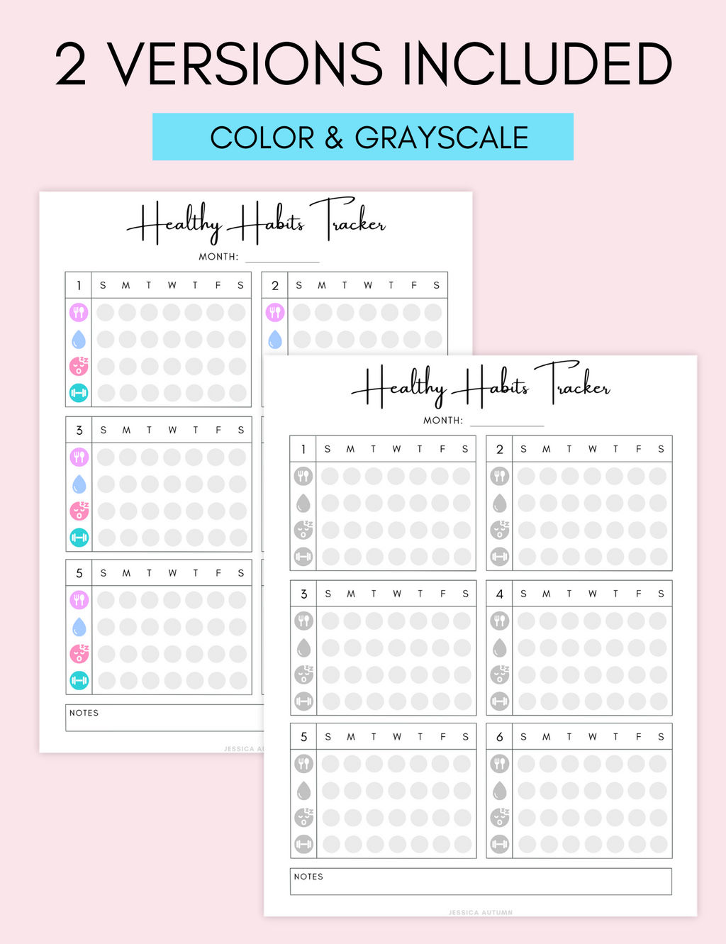 Healthy Habits Tracker Jessica Autumn