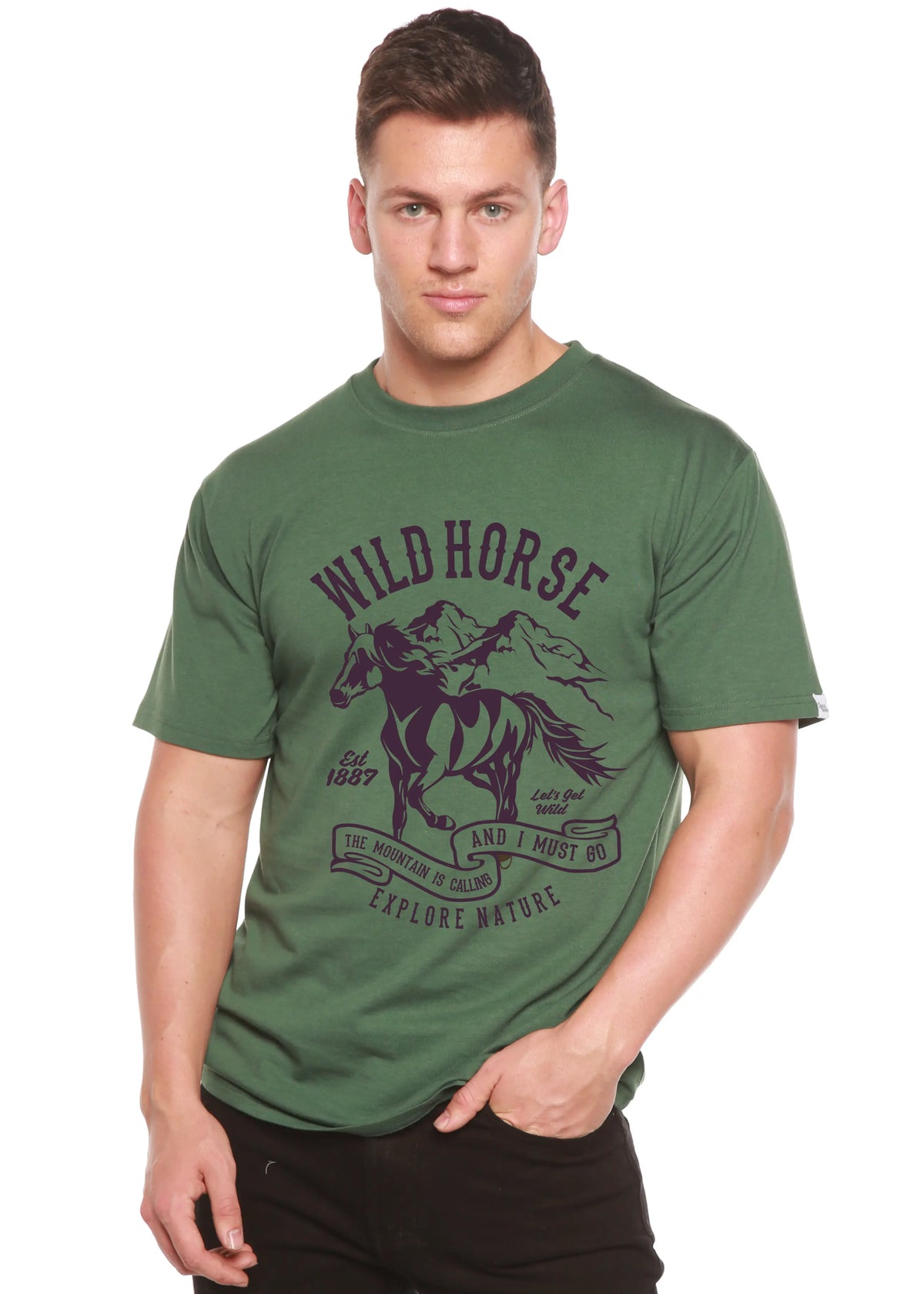 Wild Horse Spun Bamboo® Men's Bamboo Viscose/Organic Cotton Short Sleeve Graphic T-Shirt Spun Bamboo