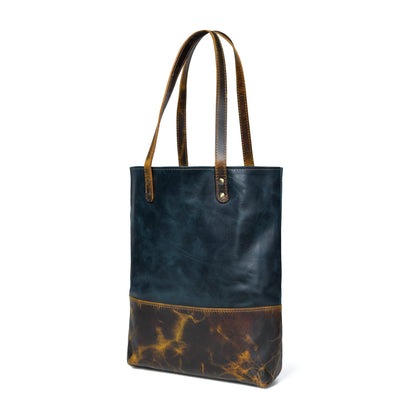 Blue Women's Leather Tote Classy Leather Bags
