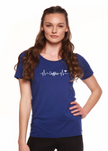 Heartbeat Coffee Printed Women's Bamboo/Cotton Short Sleeve Scoop Neck T-Shirt Spun Bamboo