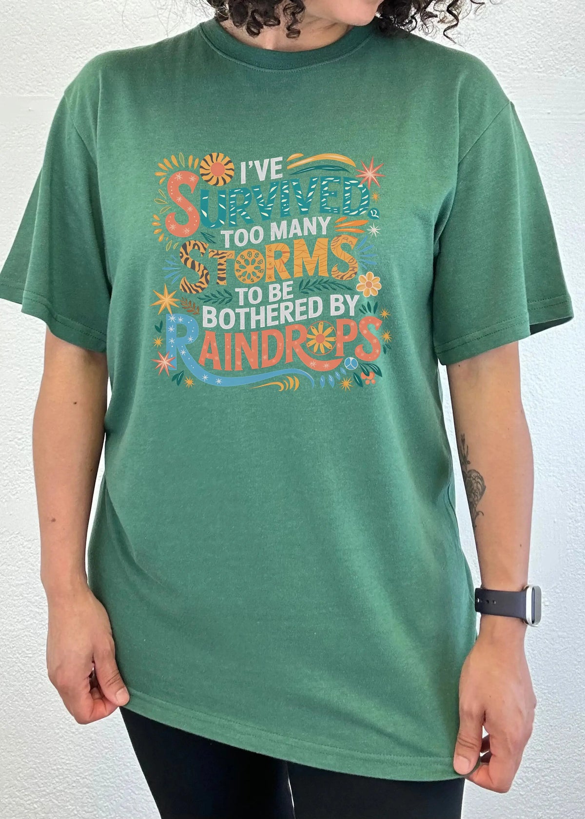 I've Survived Too Many Storms to Be Both Unisex Bamboo/Cotton Graphic T-Shirt Spun Bamboo