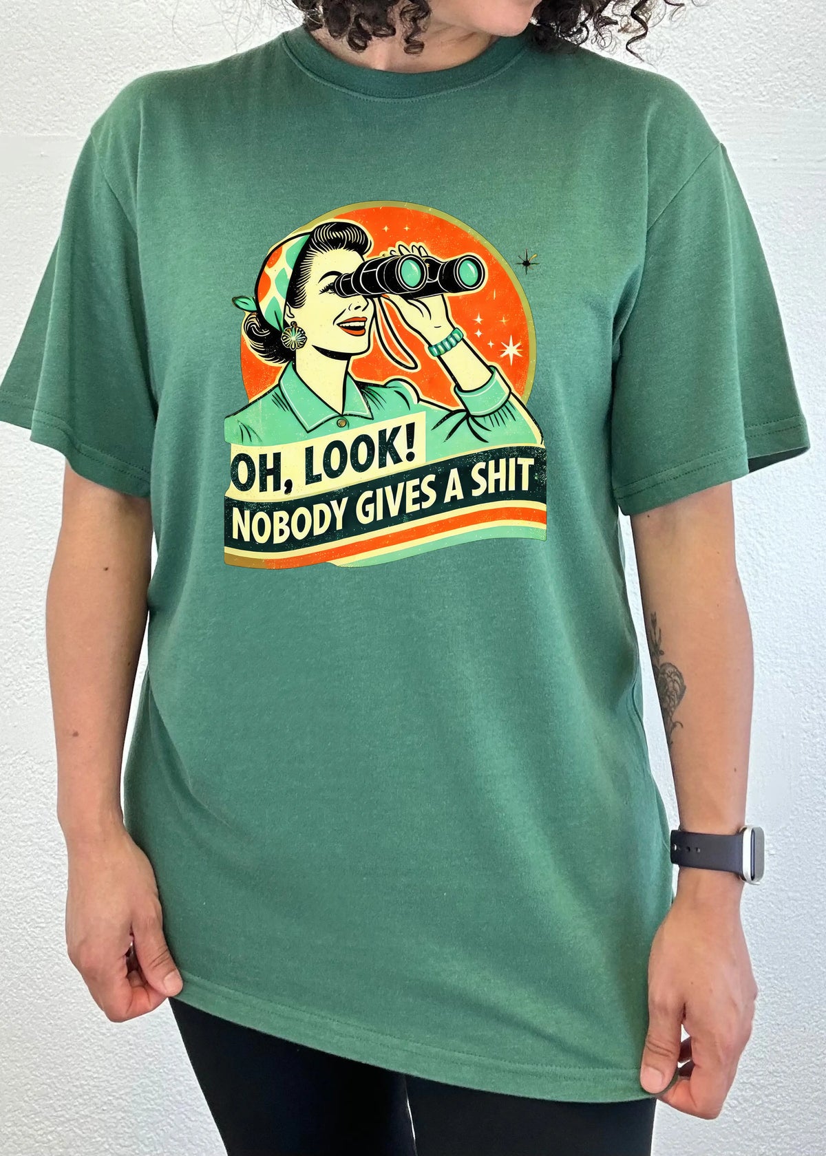 Funny Retro Woman Unisex Bamboo/Cotton Graphic T-Shirt Spun Bamboo