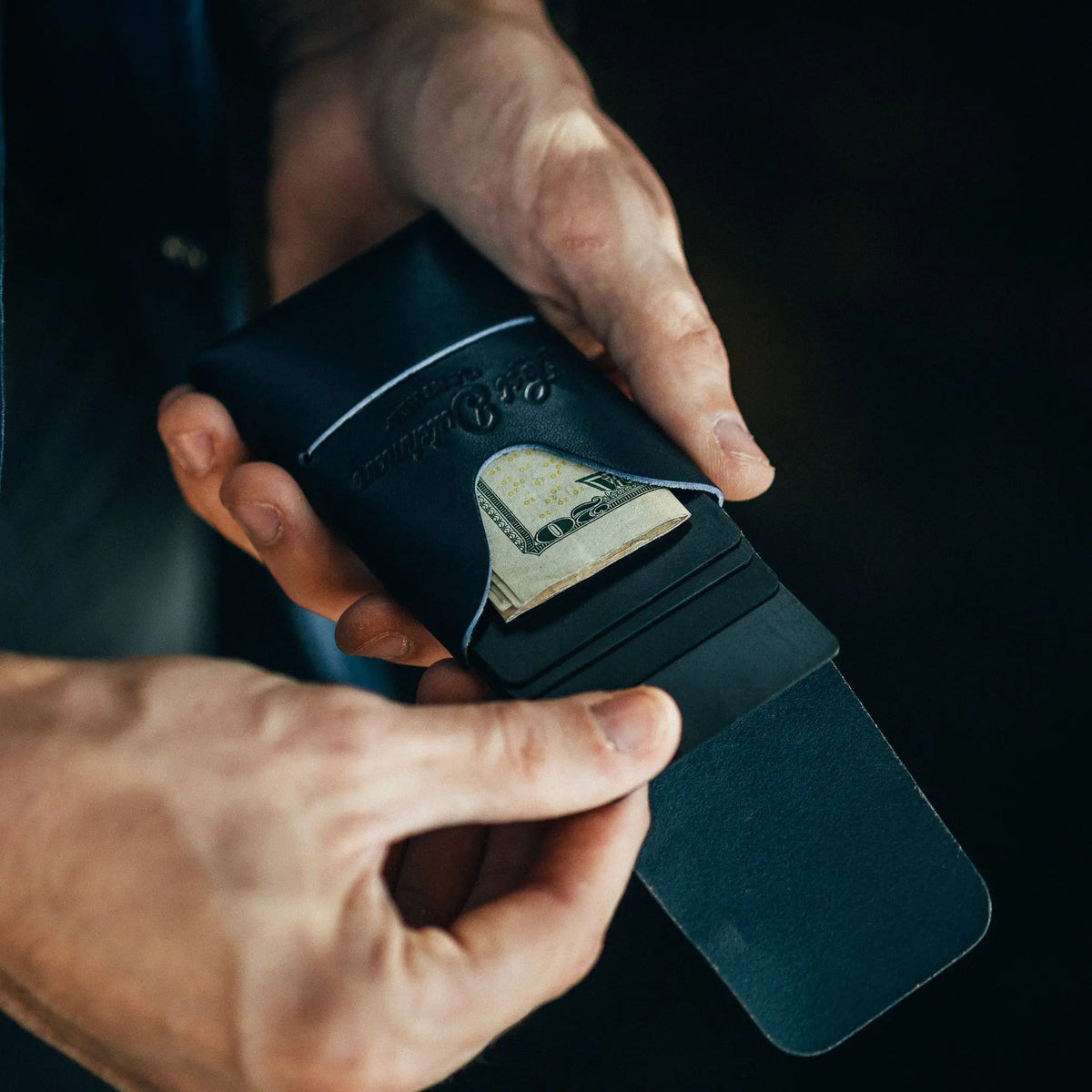 The Mini Franklin – Navy Lost Dutchman Leather
