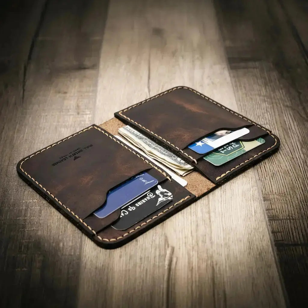 The Tyler Vertical Wallet Bull Sheath Leather