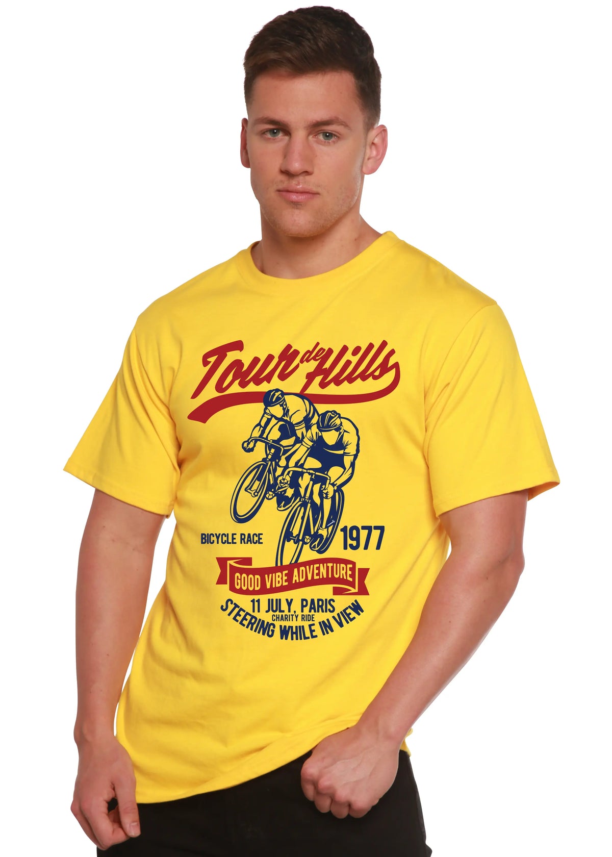 Tour De Hills Spun Bamboo® Men's Bamboo Viscose/Organic Cotton Short Sleeve Graphic T-Shirt Spun Bamboo