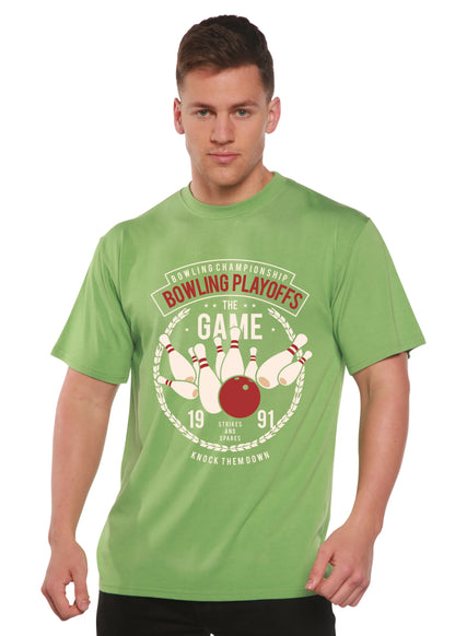 Bowling Playoffs Men's Bamboo Viscose/Organic Cotton Short Sleeve Graphic T-Shirt Spun Bamboo
