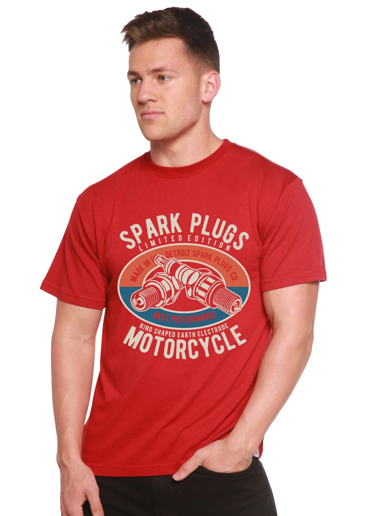 Spark Plugs Spun Bamboo® Men's Bamboo Viscose/Organic Cotton Short Sleeve Graphic T-Shirt Spun Bamboo