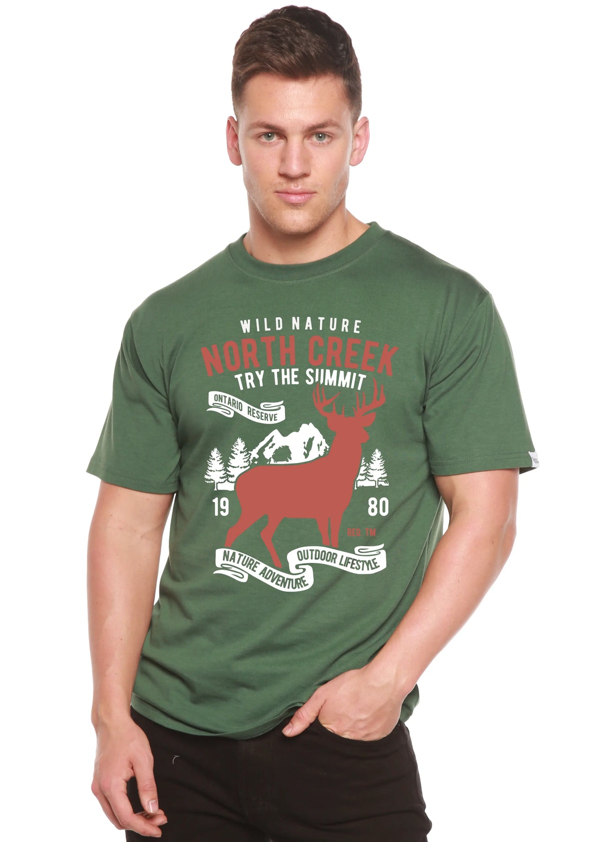 North Creek Spun Bamboo® Men's Bamboo Viscose/Organic Cotton Short Sleeve Graphic T-Shirt Spun Bamboo
