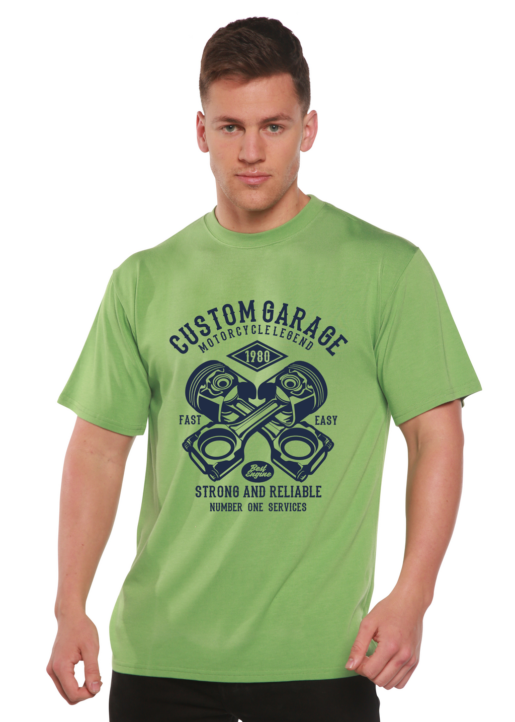 Custom Garage Men's Bamboo Viscose/Organic Cotton Short Sleeve Graphic T-Shirt Spun Bamboo